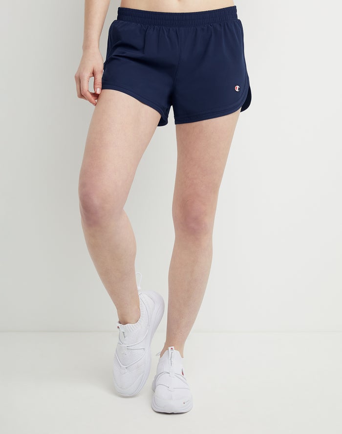 Champion Womens Shorts NZ - Varsity 3.5 Inseam Navy ( 8104-ZJWAG )